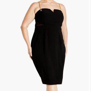 City Chic Ann Chain Dress - Sheath dress black size 18
